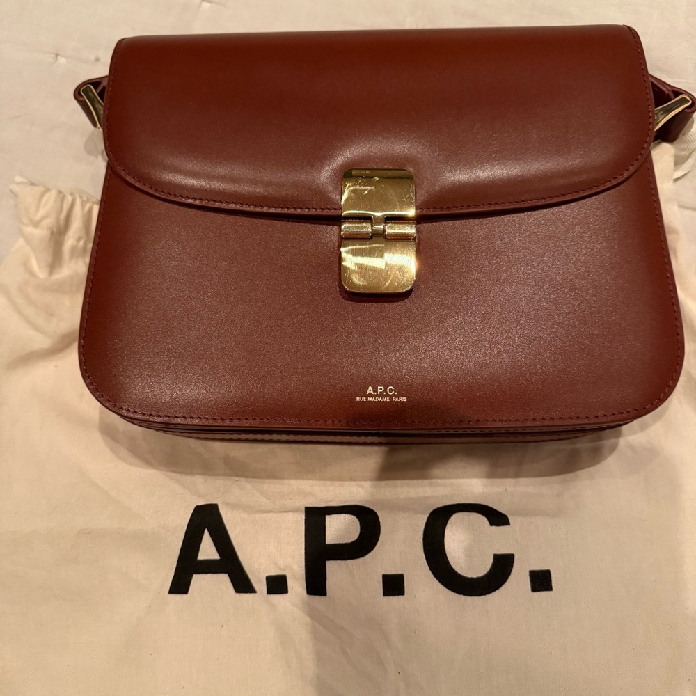 A.P.C. Large Grace Bag in Brown - Picture 8 of 10